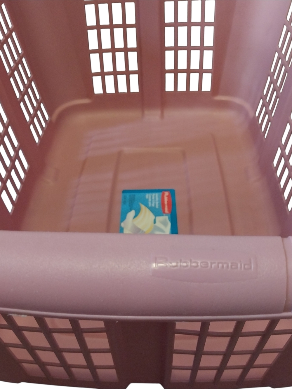 Vintage 1994 Retro Rubbermaid Laundry Basket 2854 Mauve Pink Hamper Rectangular - Picture 6 of 13